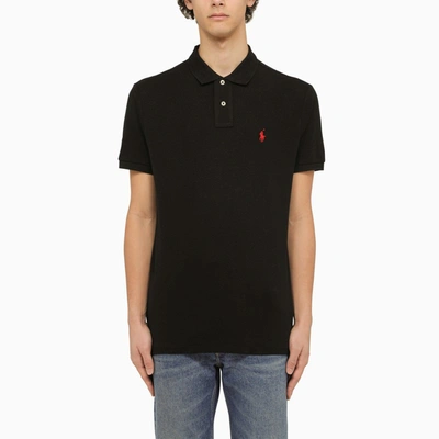 Shop Polo Ralph Lauren | Black Piqué Polo Shirt With Logo
