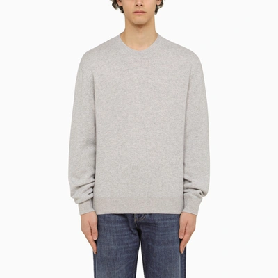 Shop Bottega Veneta | Grey Cashmere Crew-neck Sweater In Black
