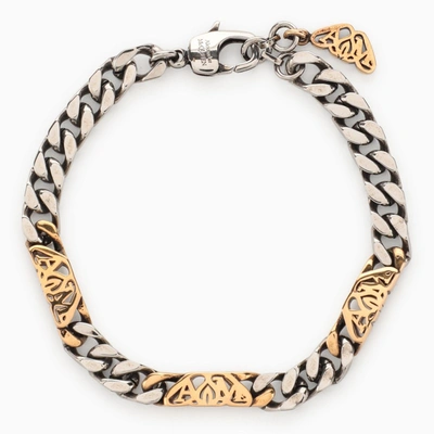Shop Alexander Mcqueen | Seal Logo Chain Bracelet Silver/gold In Metal