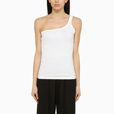 Shop Isabel Marant White One-shoulder Cotton Tank Top