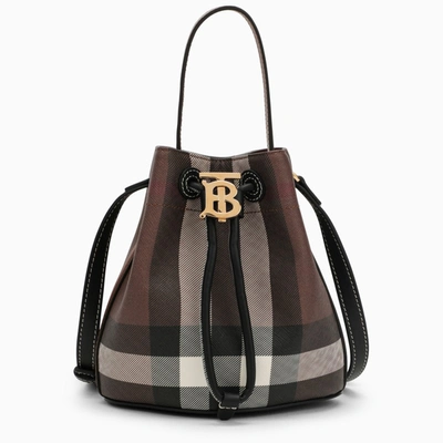 Shop Burberry | Mini Tb Check Bucket Bag In Brown