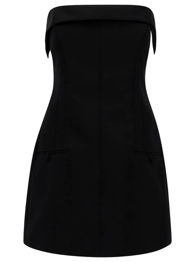 Shop Philosophy Di Lorenzo Serafini Mini Black Bustier Dress In Duchesse Woman