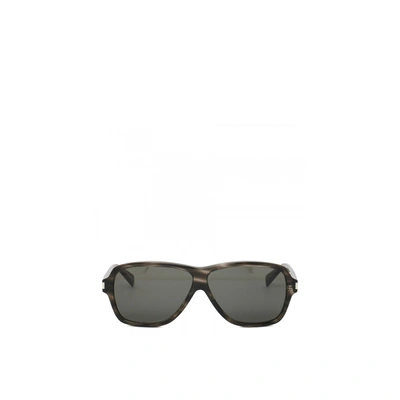 Shop Saint Laurent 609 Aviator Sunglasses In Gray