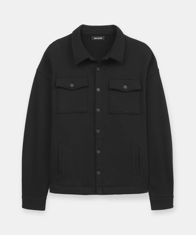 Shop Naadam Unisex French Terry Shirt Jacket In Black
