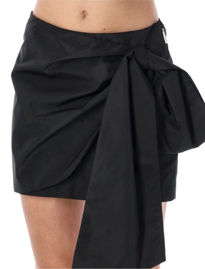 Shop Msgm Taffeta Mini Skirt In Black