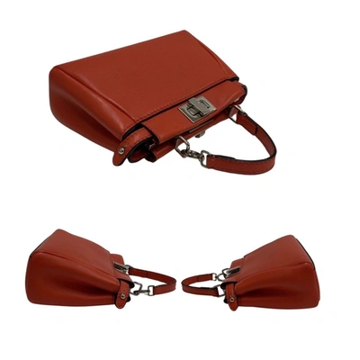 Shop Fendi Peekaboo Mini Pocket Red Leather Shoulder Bag ()