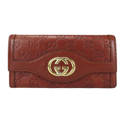 Shop Gucci Sukey Brown Leather Wallet  ()