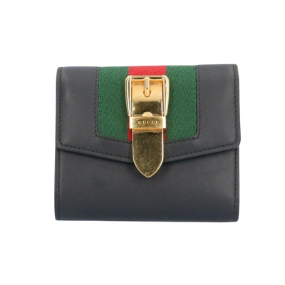 Shop Gucci Sylvie Black Leather Wallet  ()