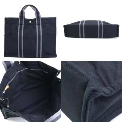 Shop Hermes Hermès Black Canvas Tote Bag ()