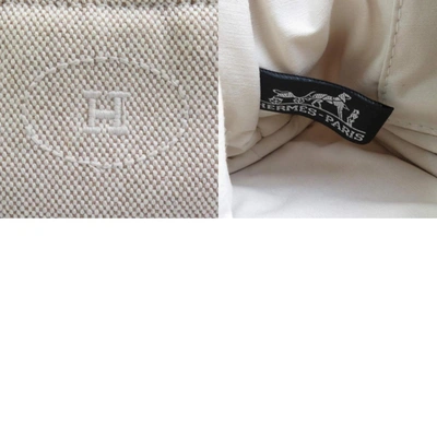 Shop Hermes Hermès Bolide Beige Cotton Clutch Bag ()