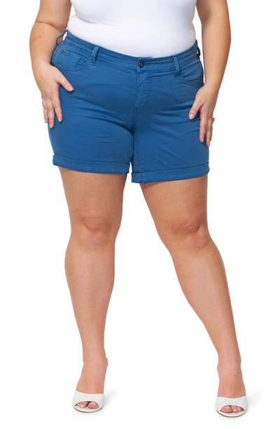 Shop Slink Jeans Cuff Shorts In Azure