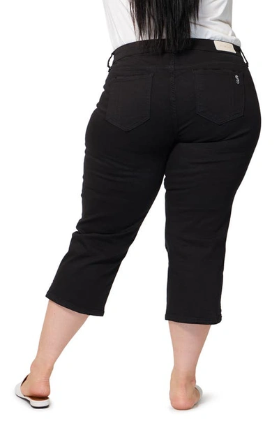 Shop Slink Jeans Straight Leg Capri Jeans In Solid Black