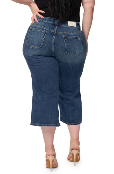 Slink Jeans Mid Rise Wide Leg Crop Jeans In Rosemary