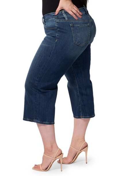 Slink Jeans Mid Rise Wide Leg Crop Jeans In Rosemary