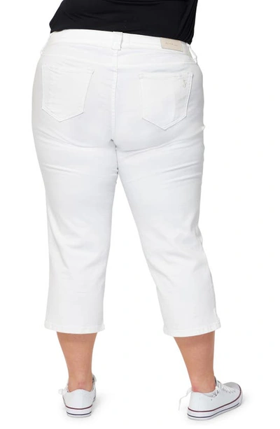 Slink Jeans Mid Rise Straight Leg Crop Jeans In Optical White