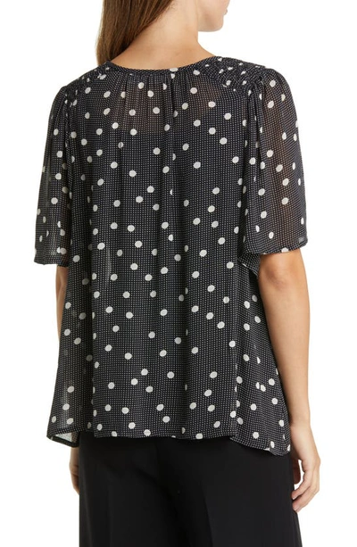 Masai Copenhagen Batian Print Tie Neck Blouse In Black