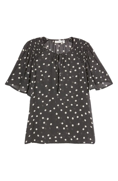 Masai Copenhagen Batian Print Tie Neck Blouse In Black