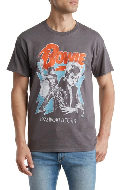 Shop Philcos Bowie 1972 World Tour Cotton Graphic T-shirt In Charcoal