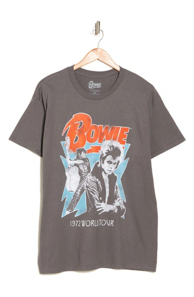 Shop Philcos Bowie 1972 World Tour Cotton Graphic T-shirt In Charcoal