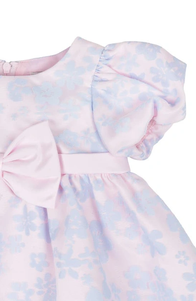 Shop Rare Editions Floral Burnout Organza Dress & Pantyhose In Light Blue