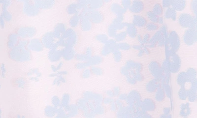 Shop Rare Editions Floral Burnout Organza Dress & Pantyhose In Light Blue