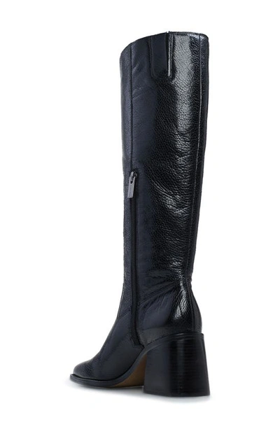 Vince Camuto Sangeti 4 Womens Extra Wide Calf Leather Knee-high Boots In Black Pebbled