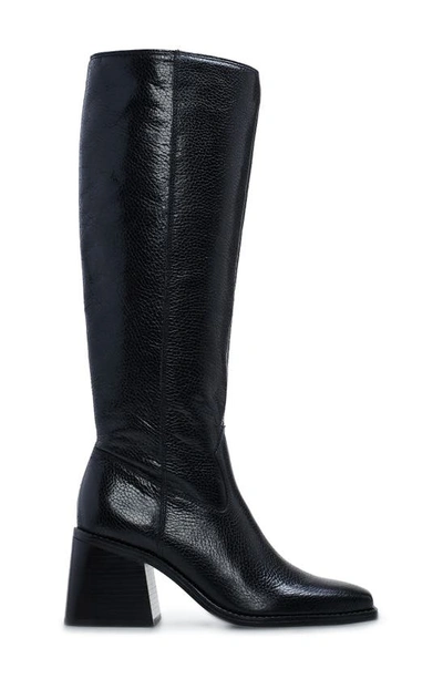 Vince Camuto Sangeti 4 Womens Extra Wide Calf Leather Knee-high Boots In Black Pebbled