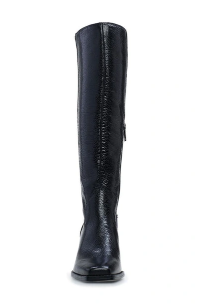 Vince Camuto Sangeti 4 Womens Extra Wide Calf Leather Knee-high Boots In Black Pebbled