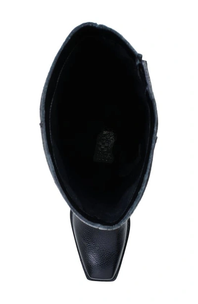 Vince Camuto Sangeti 4 Womens Extra Wide Calf Leather Knee-high Boots In Black Pebbled