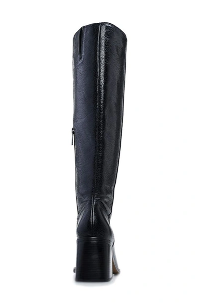 Vince Camuto Sangeti 4 Womens Extra Wide Calf Leather Knee-high Boots In Black Pebbled