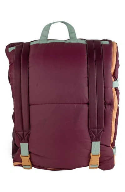 Mimish Kids' Sleep-n-pack Faux Shearling Lined Sleeping Bag Backpack In Winterberry