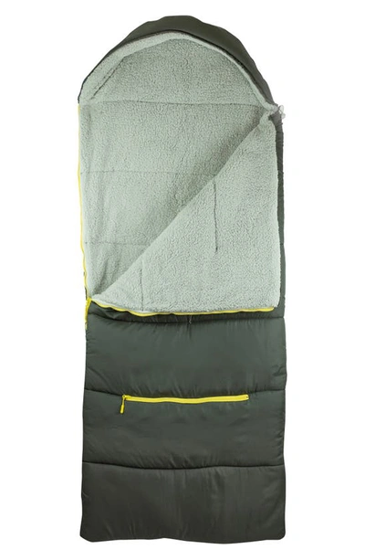 Mimish Kids' Sleep-n-pack Faux Shearling Lined Sleeping Bag Backpack In Charcoal