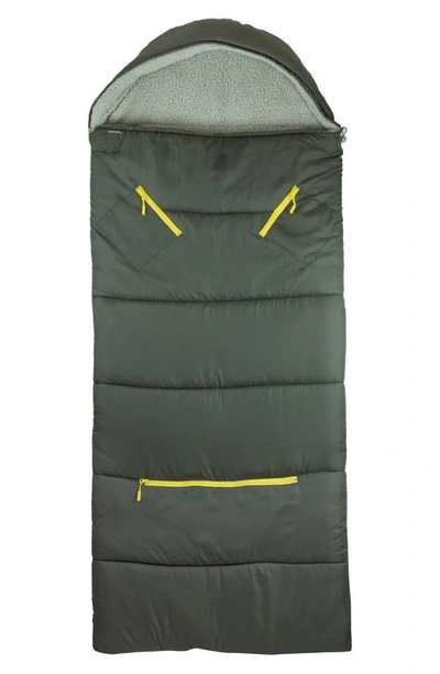 Mimish Kids' Sleep-n-pack Faux Shearling Lined Sleeping Bag Backpack In Charcoal