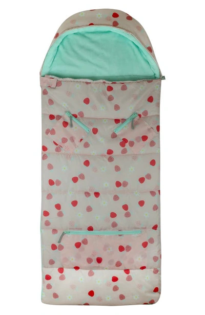 Shop Mimish Kids' Sleep-n-pack Strawberries & Daisies Print Sleeping Bag Backpack