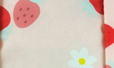 Mimish Kids' Sleep-n-pack Strawberries & Daisies Print Sleeping Bag Backpack In Strawberries & Daisies