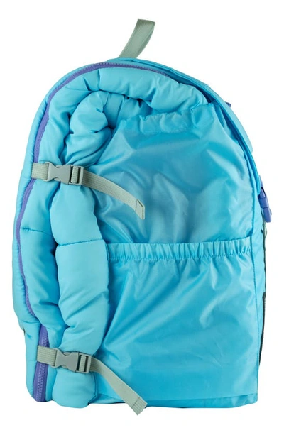 Shop Mimish Kids' Sleep-n-pack Faux Shearling Lined Sleeping Bag Backpack In Clearwater