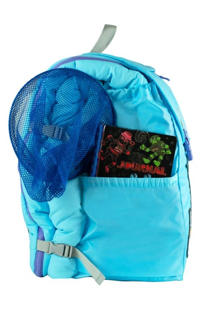 Shop Mimish Kids' Sleep-n-pack Faux Shearling Lined Sleeping Bag Backpack In Clearwater