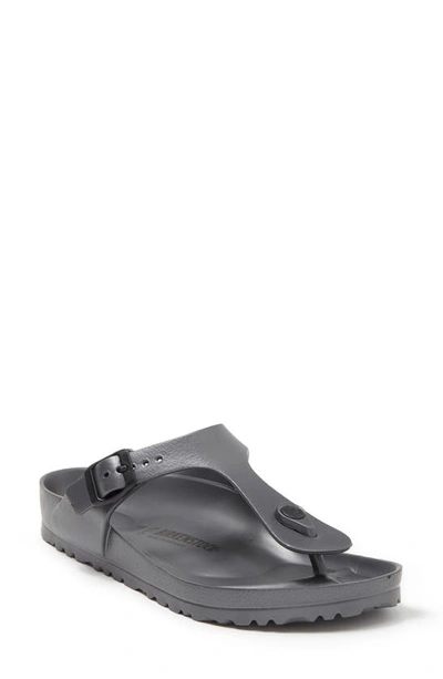 Birkenstock Gizeh Platform - Flip-flops With Platform In Metallic Anthracite