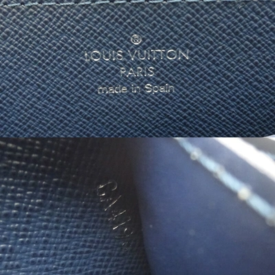 Pre-owned Louis Vuitton Zippy Xl Blue Leather Clutch Bag ()