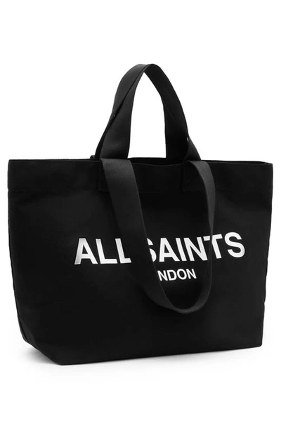 Shop Allsaints Ali Canvas Tote In Black