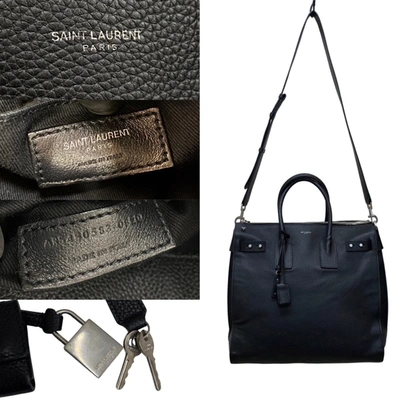 Shop Saint Laurent Sac De Jour Black Leather Shoulder Bag ()