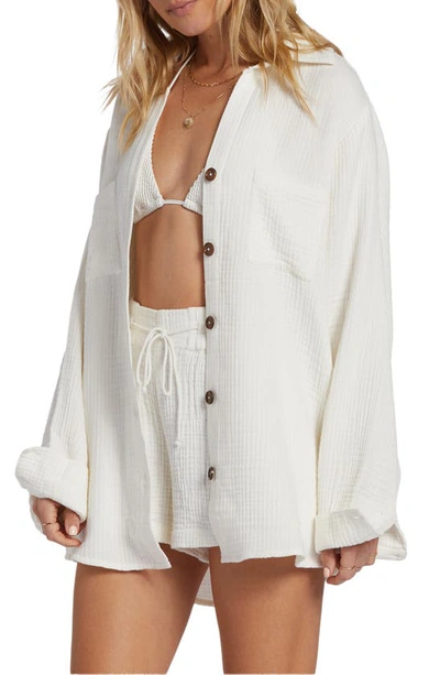Billabong Swell Gauze Button-up Shirt In Salt Crystal