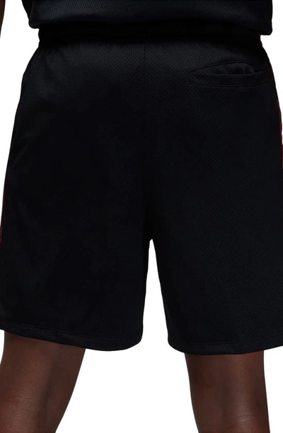 Shop Jordan Brand Flight Mvp Mesh Athletic Shorts In Black/ Dune Red