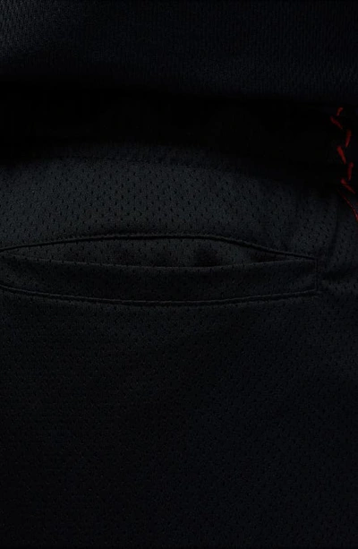 Shop Jordan Brand Flight Mvp Mesh Athletic Shorts In Black/ Dune Red