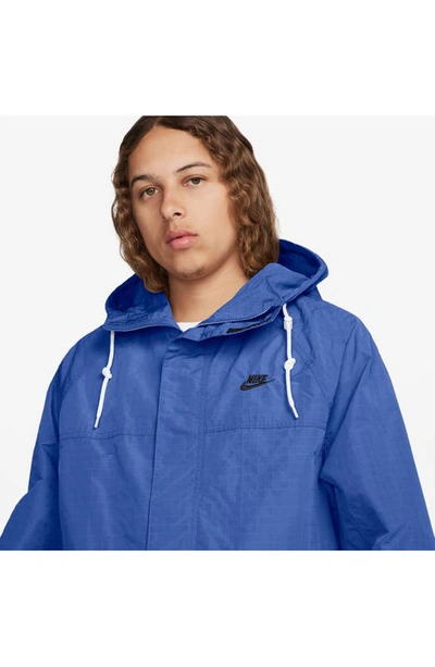 Shop Nike Club Bowline Water Repellent Jacket In Game Royal/ Black