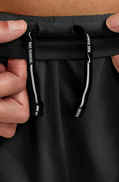Shop Nike Dri-fit Aeroswift Running Shorts In Black/ White