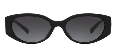 Shop Coach 0hc8353u 50028g Oval Sunglasses In Grey