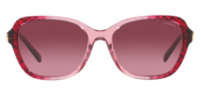 Shop Coach 0hc8349u 57098h Butterfly Sunglasses In Pink