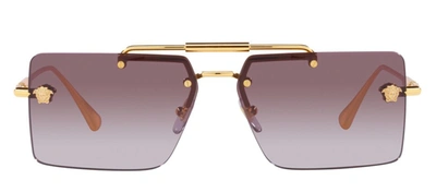 Shop Versace Ve 2245 10028h Rectangle Sunglasses In Violet