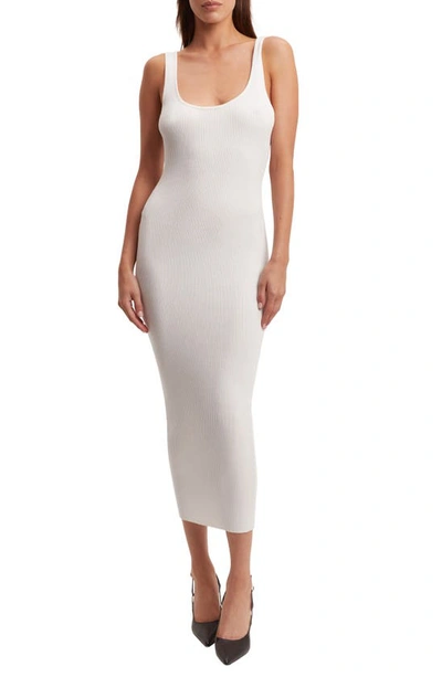Shop Bardot Audra Rib Midi Dress In White